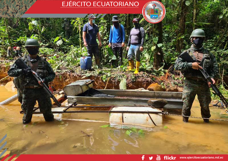 Brigada Napo localizó campamentos de minería ilegal