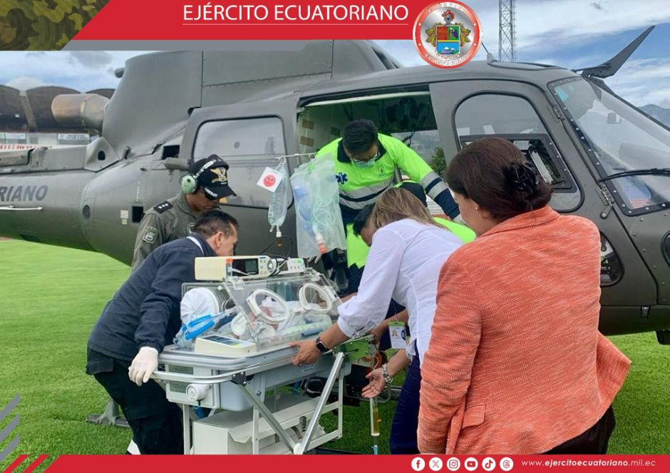 Ejército Ecuatoriano continúa ejecutando evacuaciones aeromédicas desde Imbabura
