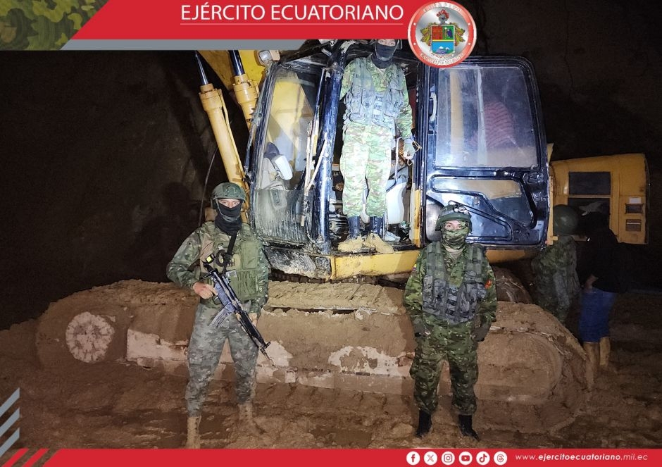 Militares inhabilitan campamento de minería ilegal