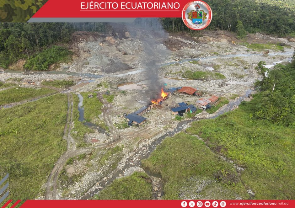 Ejército Ecuatoriano realiza operación contra la minería ilegal