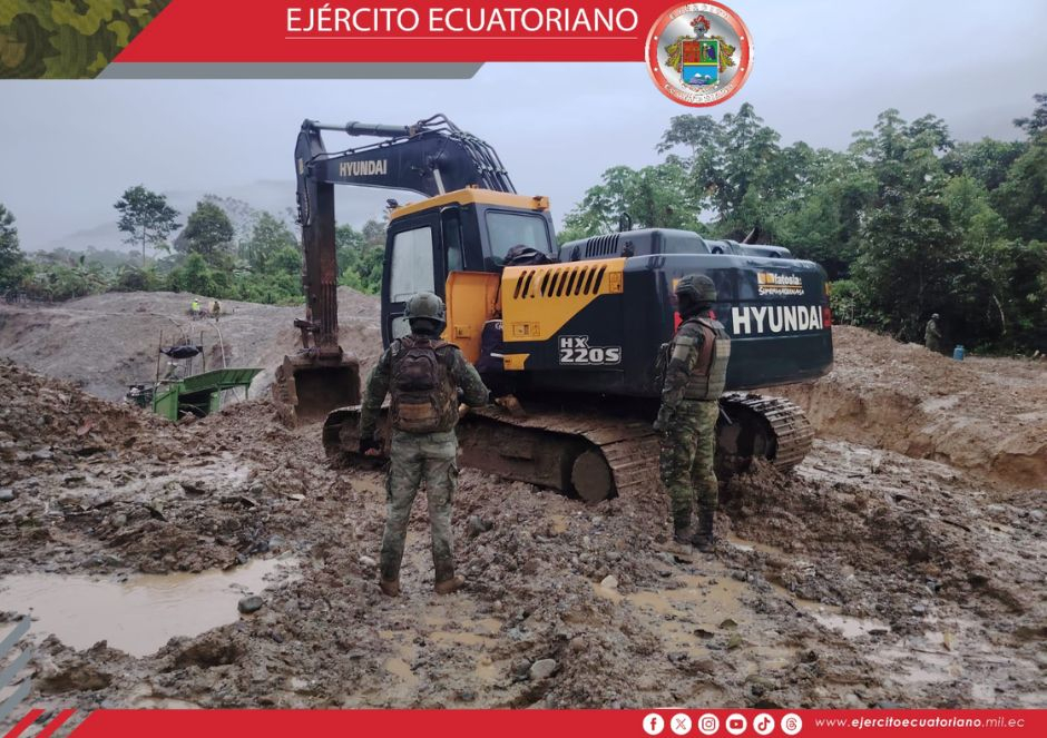 Operaciones militares contra la minería ilegal en la provincia de Zamora Chinchipe
