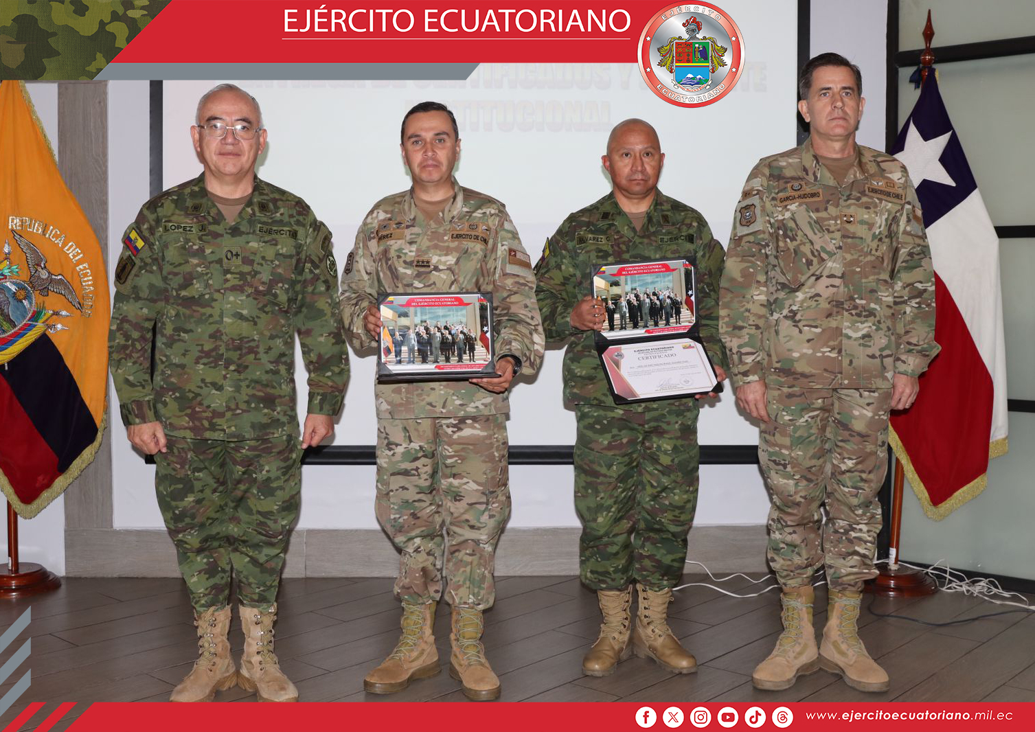Finaliza la XII Conferencia Bilateral de Estados Mayores entre Ecuador y Chile