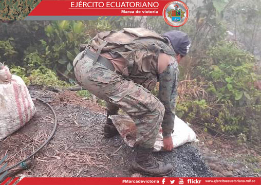En operaciones militares en Imbabura identifican minería ilegal