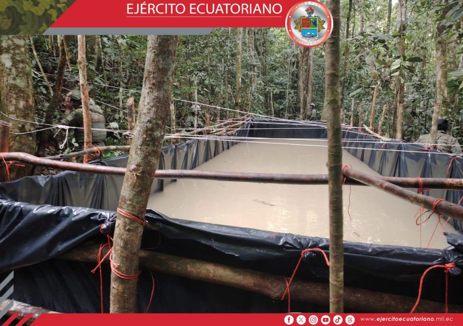 Militares descubren piscina artesanal en Shushufindi