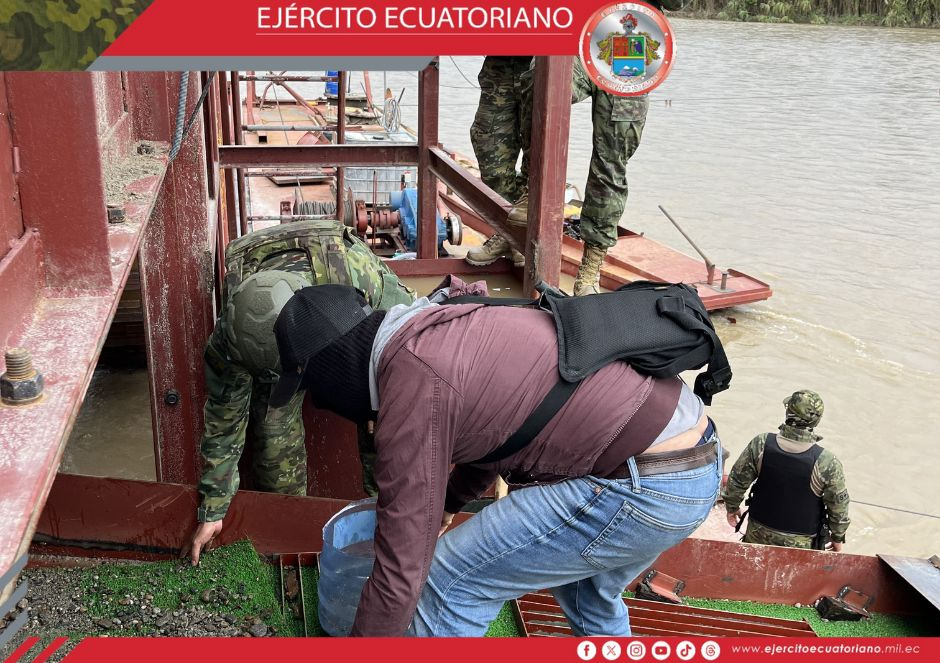 Ejército Ecuatoriano desmantela actividad minera ilegal en Zamora Chinchipe