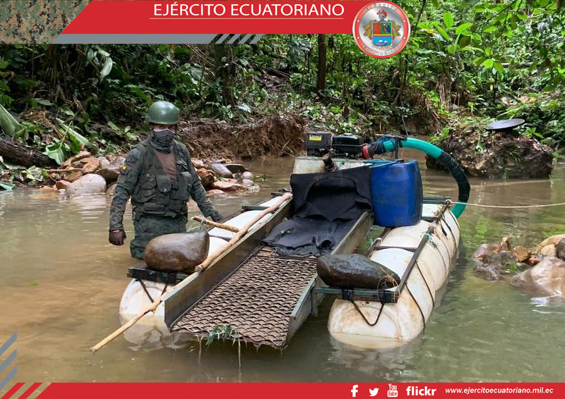 Militares detienen actividades de minería ilegal
