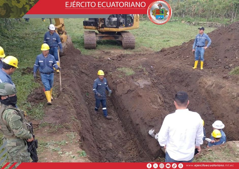 Ejército Ecuatoriano identifica perforación clandestina en Quinindé