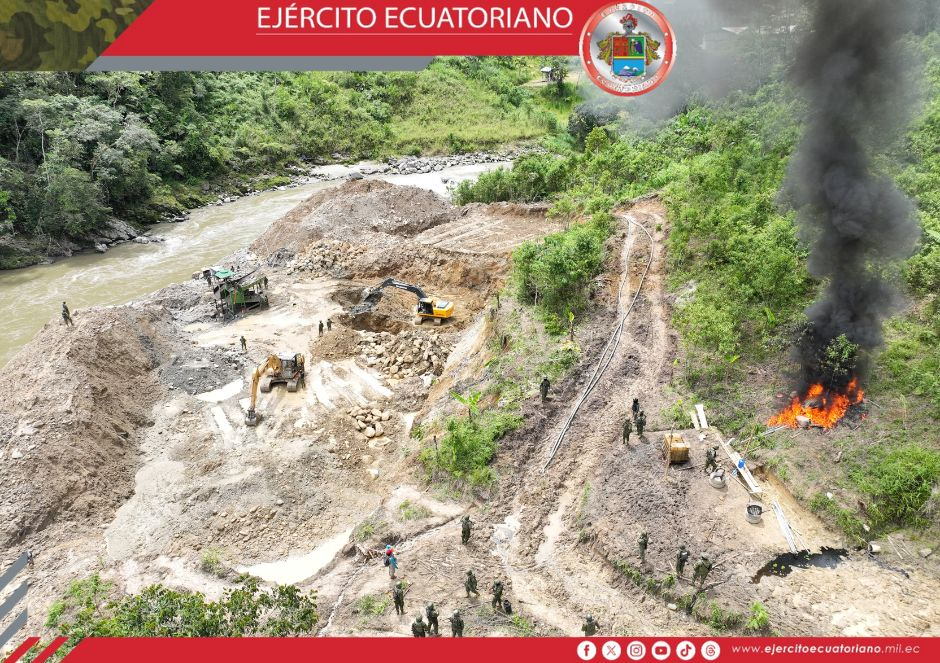 Ejército ejecuta operación contra la minería ilegal en Zamora Chinchipe