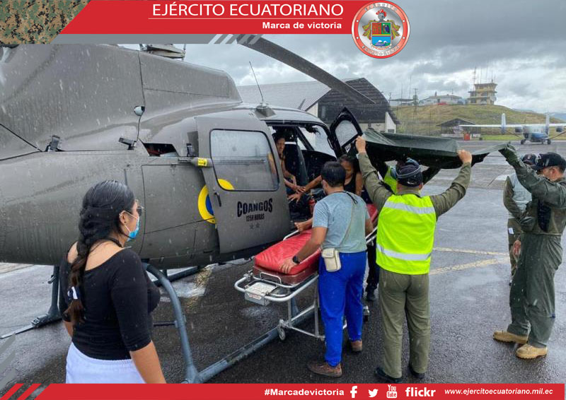 Personal del Ejército realizó una evacuación aéromédica de emergencia