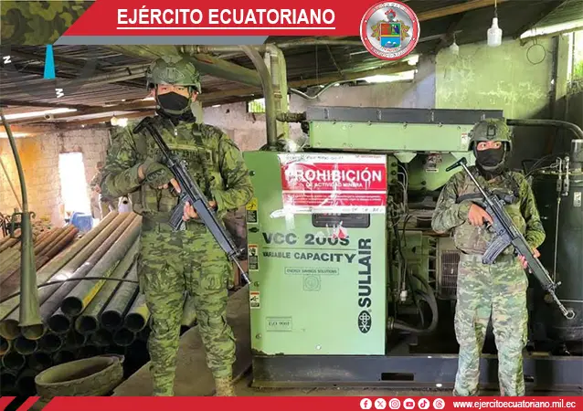 Operación militar permitió el decomiso de explosivos vinculados a la minería ilegal en Ponce Enríquez.