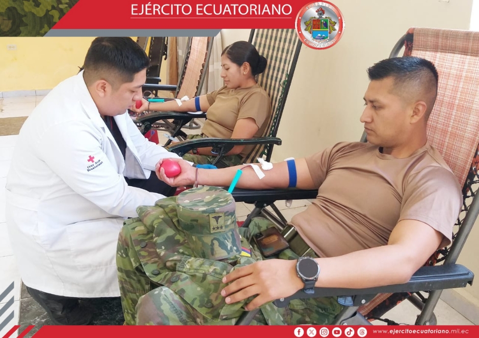Ejército Ecuatoriano fortalece su compromiso social mediante campaña de donación de sangre en Cuenca