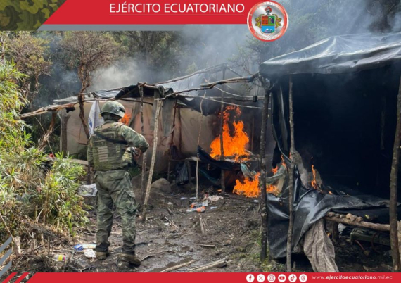 Ejército Ecuatoriano ejecuta operación que genera pérdidas de mas de USD 1 millón a organizaciones criminales