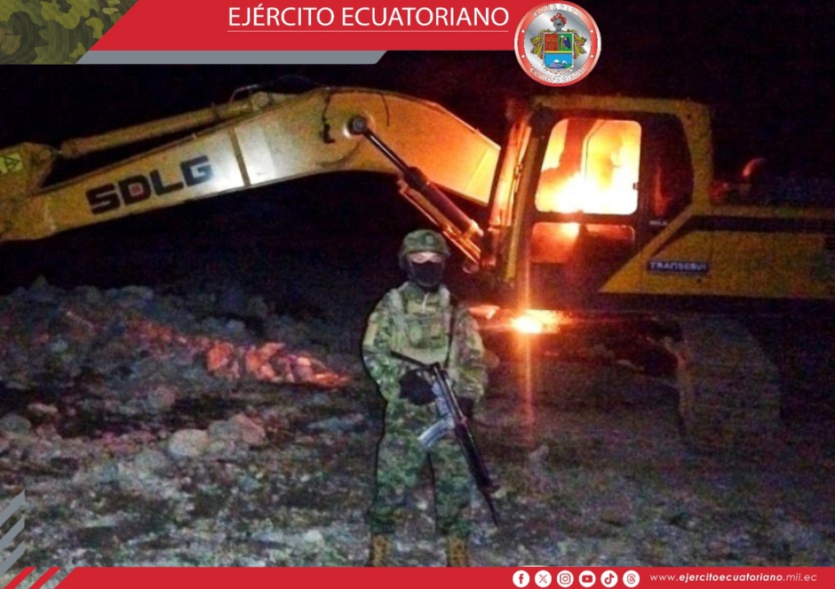 Ejército Ecuatoriano ejecuta operación contra la minería ilegal en Zamora Chinchipe