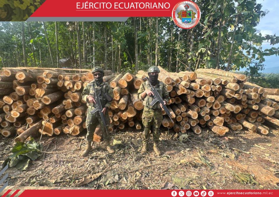 Madera sin documentación fue decomisada durante operaciones militares en Los Ríos 