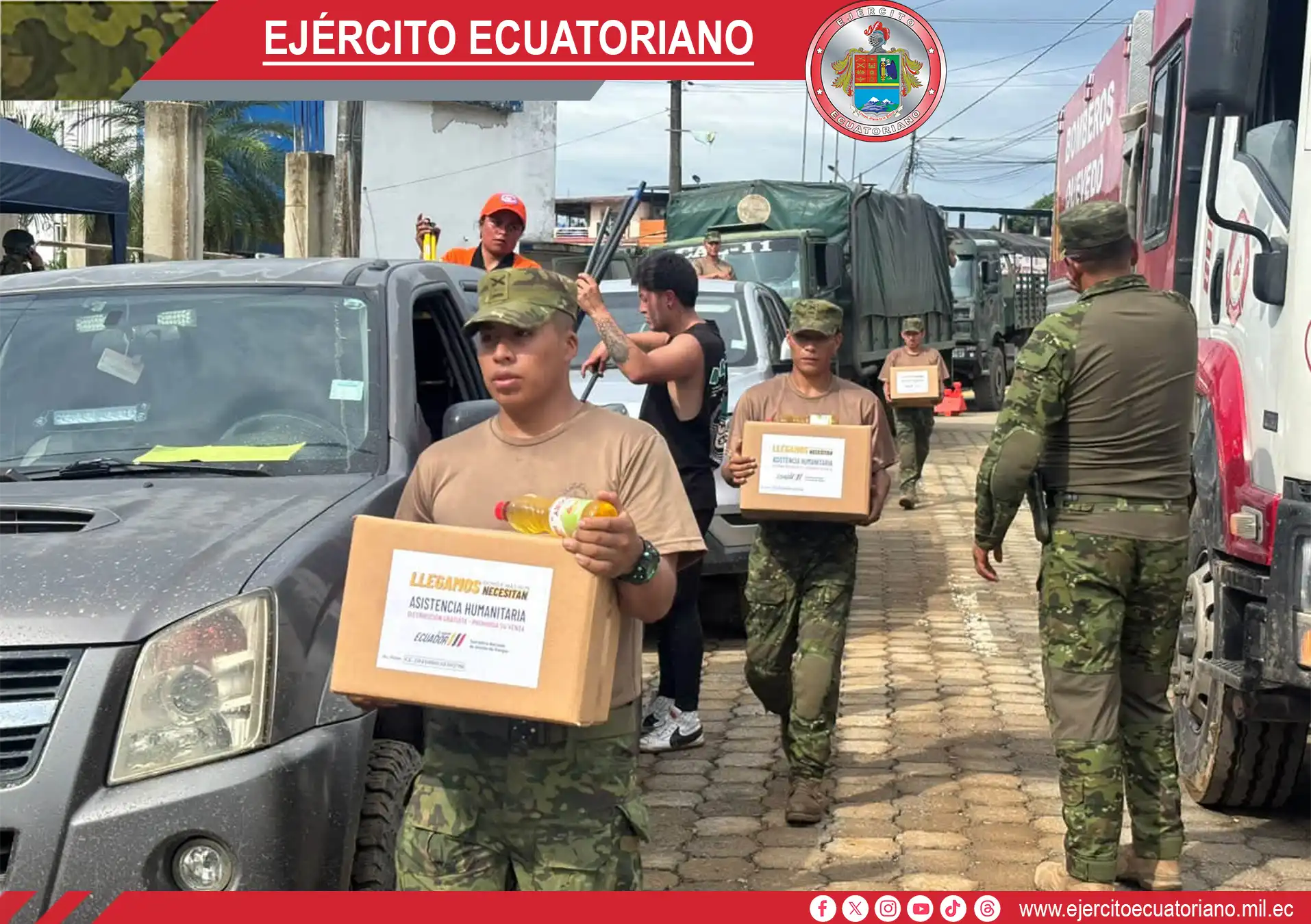 Solidaridad y apoyo: Ejército Ecuatoriano asiste a damnificados en Las Naves